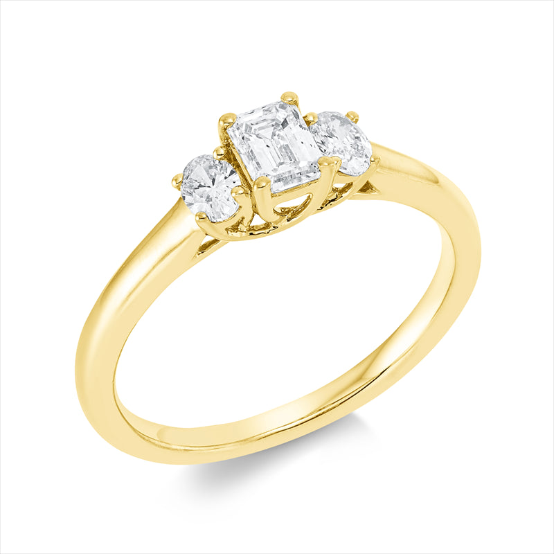 Ring    aus 750/-18 Karat Gelbgold mit 3 Diamanten 0