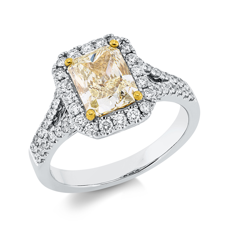 Ring    aus 750/-18 Karat Weißgold / Gelbgold mit 49 Diamanten 2