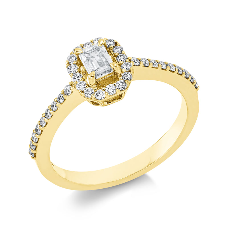 Ring    aus 750/-18 Karat Gelbgold mit 35 Diamanten 0