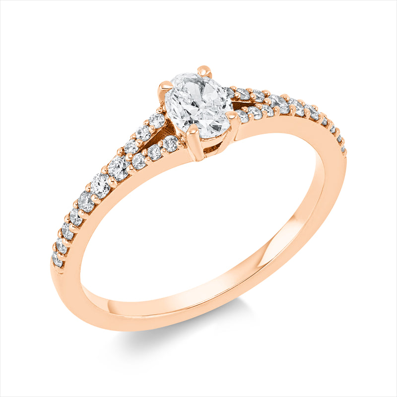 Ring    aus 750/-18 Karat Rotgold mit 27 Diamanten 0