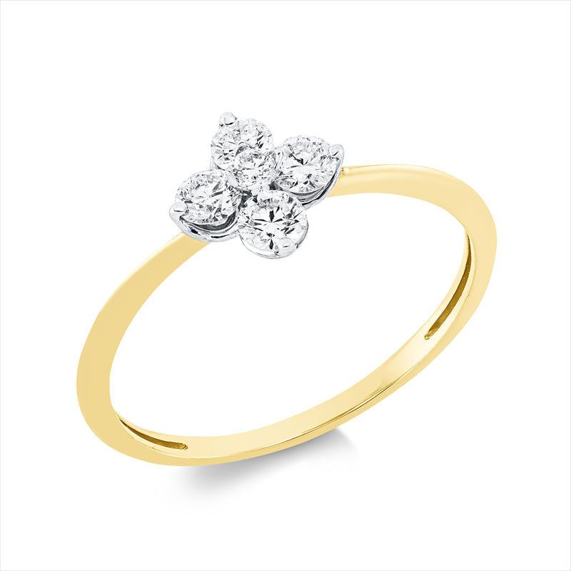 Ring    aus 750/-18 Karat Gelbgold mit 5 Diamanten 0