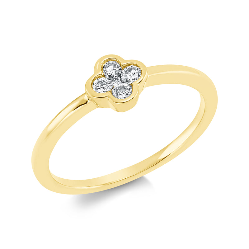 Ring    aus 750/-18 Karat Gelbgold mit 5 Diamanten 0