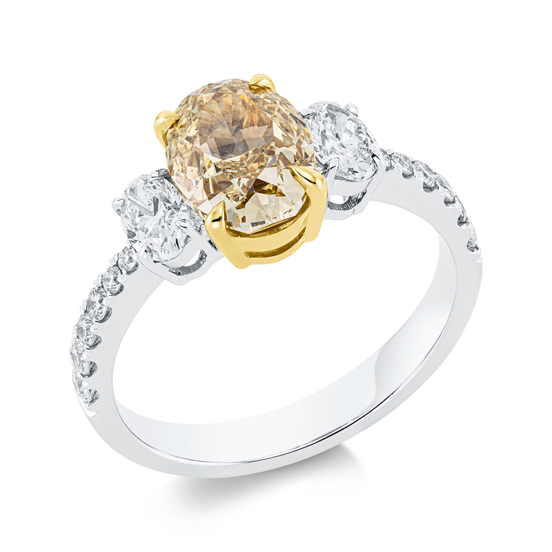 Ring    aus 750/-18 Karat Weißgold / Gelbgold mit 15 Diamanten 2