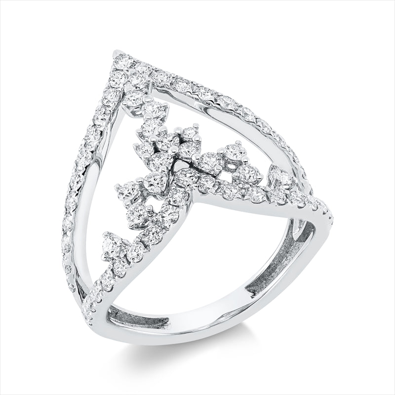 Ring    aus 750/-18 Karat Weißgold mit 61 Diamanten 1