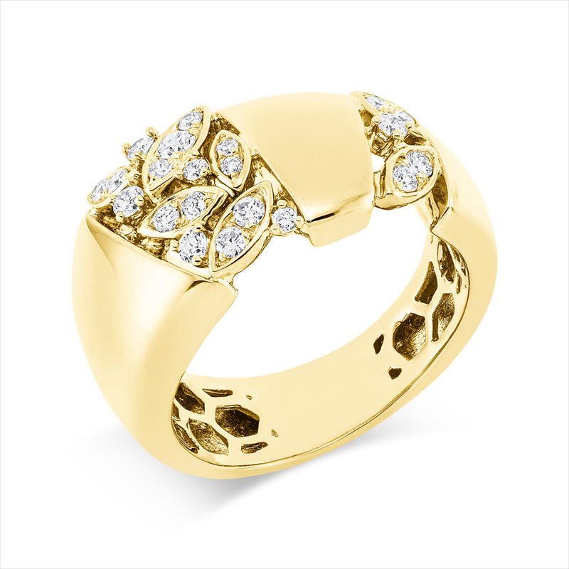 Ring    aus 750/-18 Karat Gelbgold mit 21 Diamanten 0