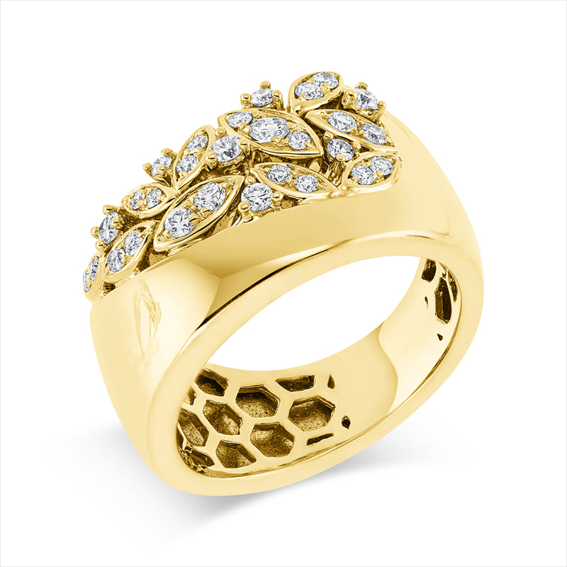 Ring    aus 750/-18 Karat Gelbgold mit 28 Diamanten 0