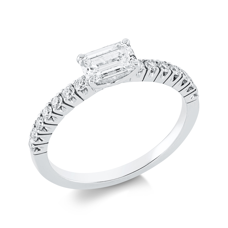 Ring    aus 750/-18 Karat Weißgold mit 15 Diamanten 0