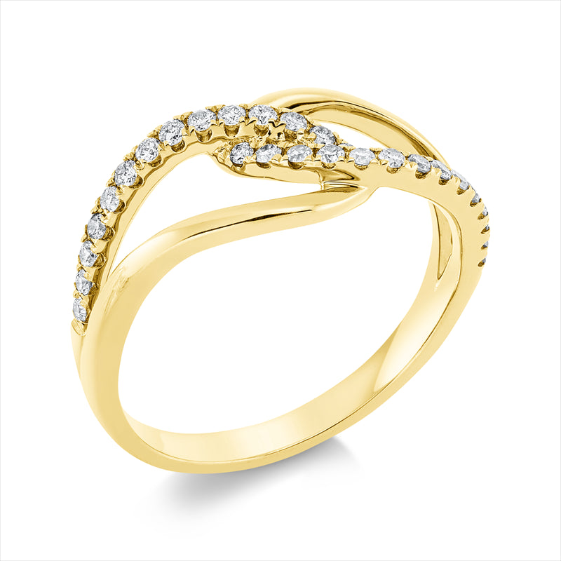 Ring    aus 750/-18 Karat Gelbgold mit 28 Diamanten 0