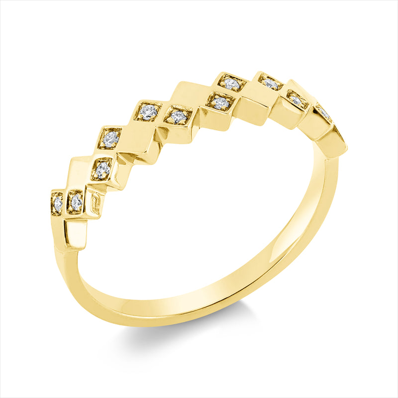 Ring    aus 750/-18 Karat Gelbgold mit 12 Diamanten 0