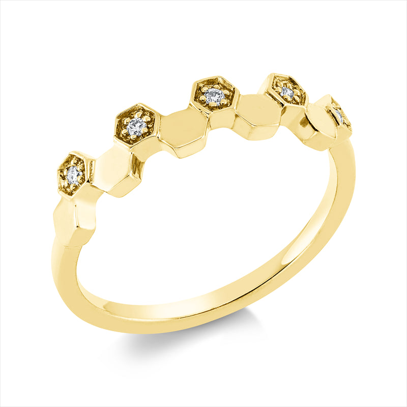 Ring    aus 750/-18 Karat Gelbgold mit 5 Diamanten 0