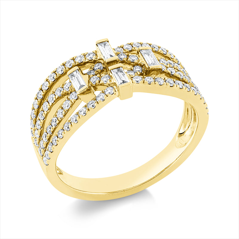 Ring    aus 750/-18 Karat Gelbgold mit 88 Diamanten 0