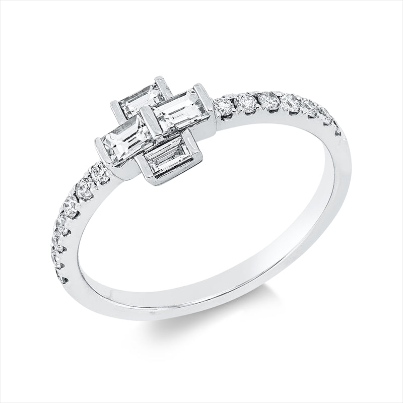 Ring    aus 750/-18 Karat Weißgold mit 18 Diamanten 0