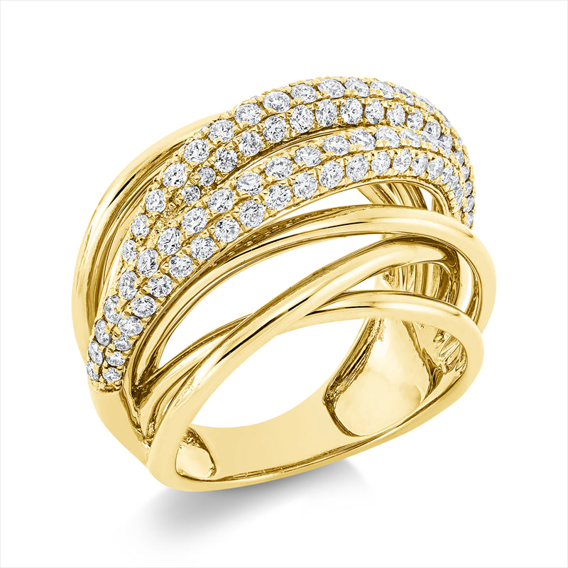 Ring    aus 750/-18 Karat Gelbgold mit 122 Diamanten 1