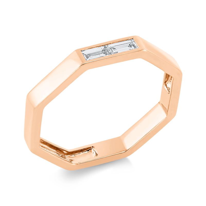 Ring    aus 750/-18 Karat Rotgold mit 2 Diamanten 0