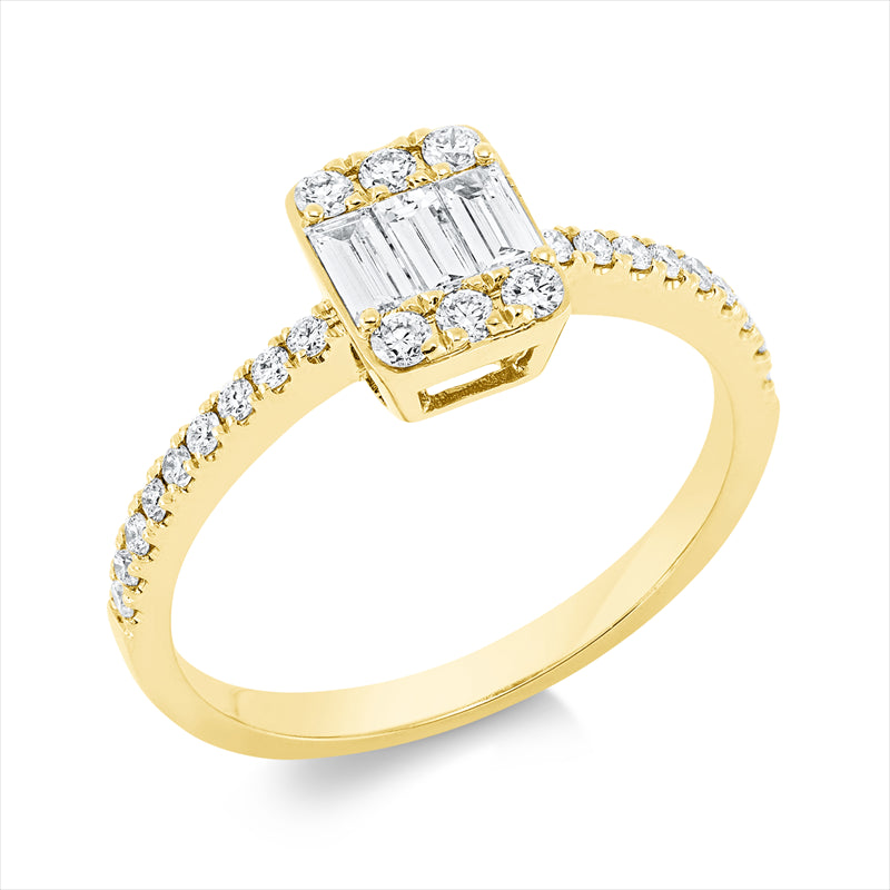 Ring    aus 750/-18 Karat Gelbgold mit 27 Diamanten 0