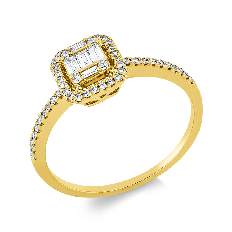 Ring    aus 750/-18 Karat Gelbgold mit 55 Diamanten 0