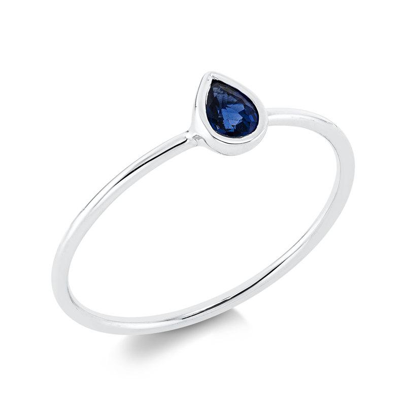 Ring mit Saphir  aus 750/-18 Karat Weißgold  