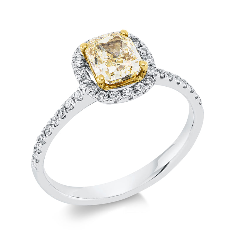 Ring    aus 750/-18 Karat Weißgold / Gelbgold mit 35 Diamanten 1