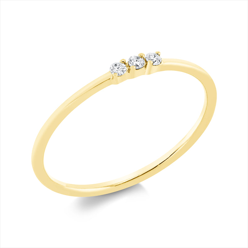 Ring    aus 750/-18 Karat Gelbgold mit 3 Diamanten 0