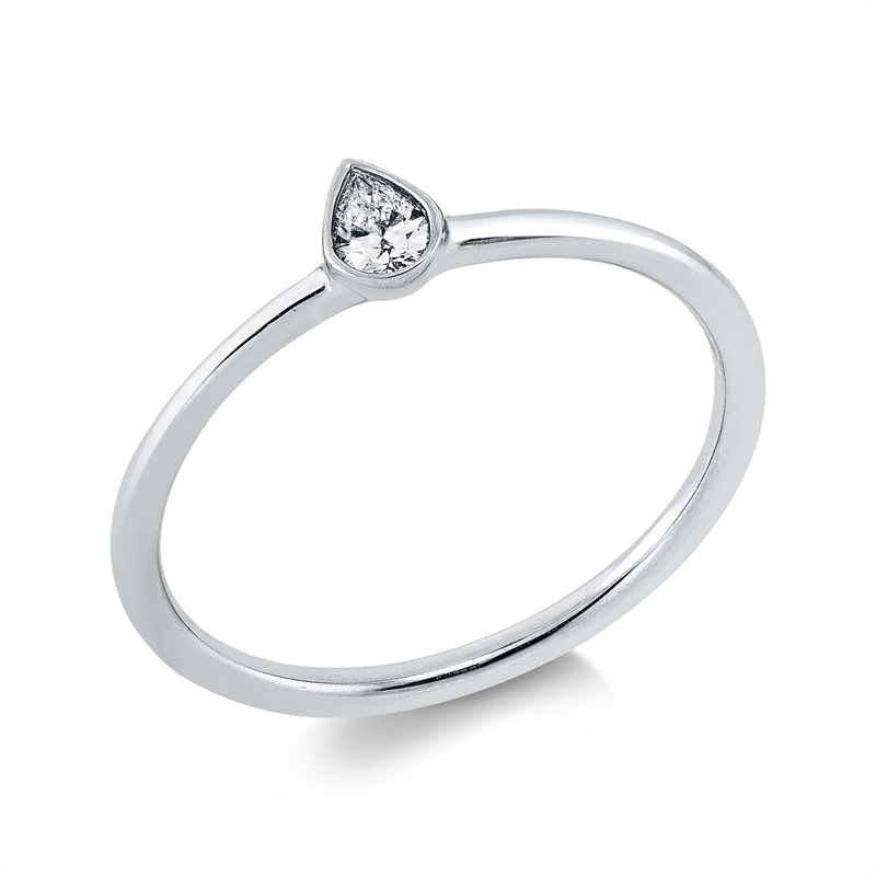 Ring    aus 750/-18 Karat Weißgold mit 1 Diamant 0