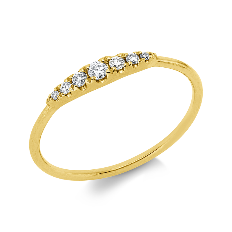 Ring    aus 750/-18 Karat Gelbgold mit 7 Diamanten 0