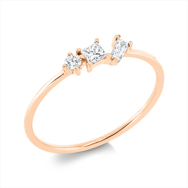 Ring    aus 750/-18 Karat Rotgold mit 3 Diamanten 0