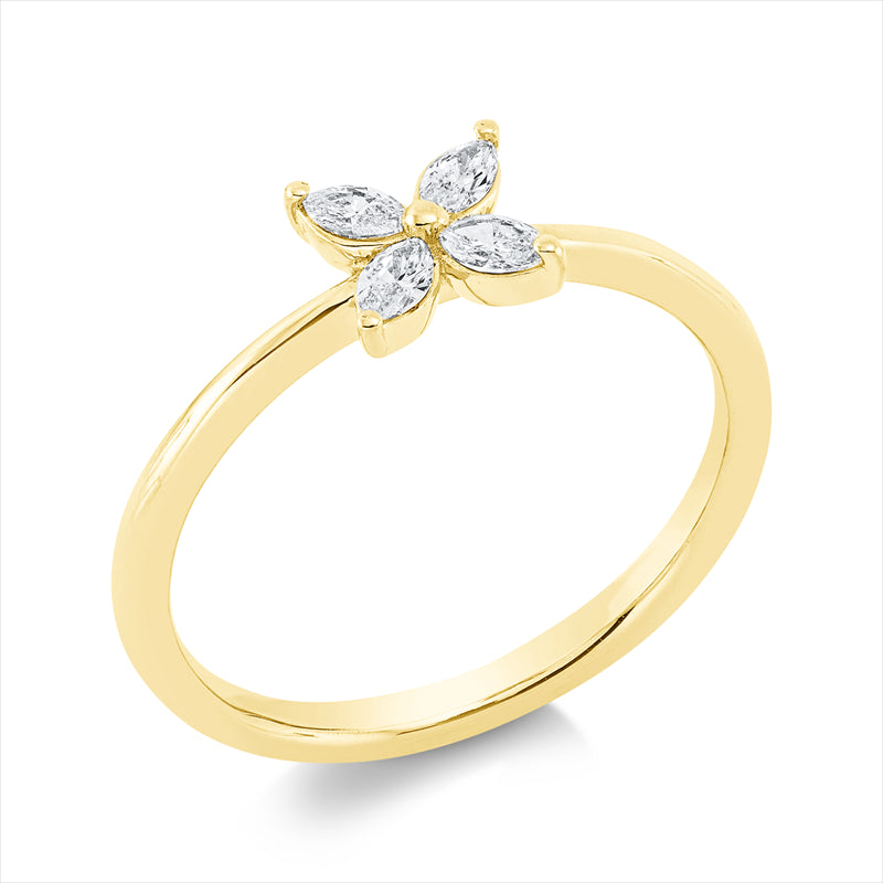 Ring    aus 750/-18 Karat Gelbgold mit 4 Diamanten 0