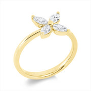 Ring    aus 750/-18 Karat Gelbgold mit 4 Diamanten 0