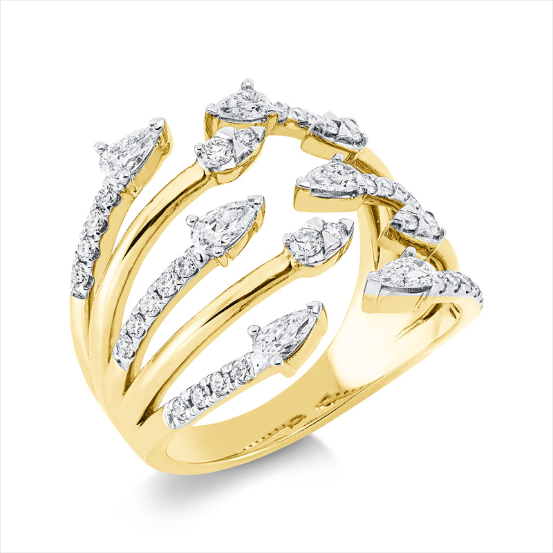 Ring    aus 585/-14 Karat Gelbgold mit 48 Diamanten 0