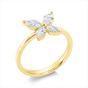 Ring    aus 750/-18 Karat Gelbgold mit 4 Diamanten 0