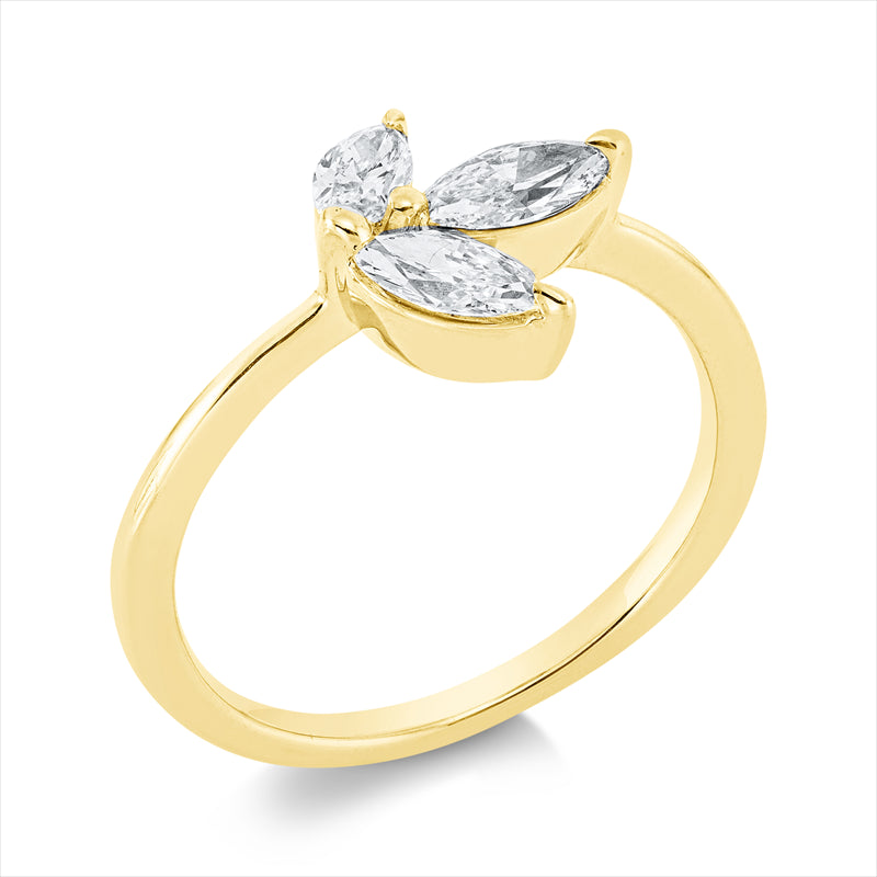 Ring    aus 750/-18 Karat Gelbgold mit 3 Diamanten 0