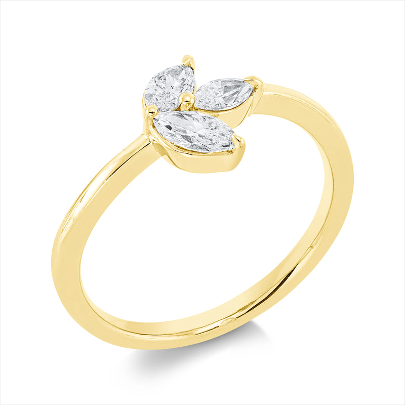 Ring    aus 750/-18 Karat Gelbgold mit 3 Diamanten 0