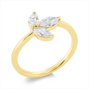 Ring    aus 750/-18 Karat Gelbgold mit 3 Diamanten 0