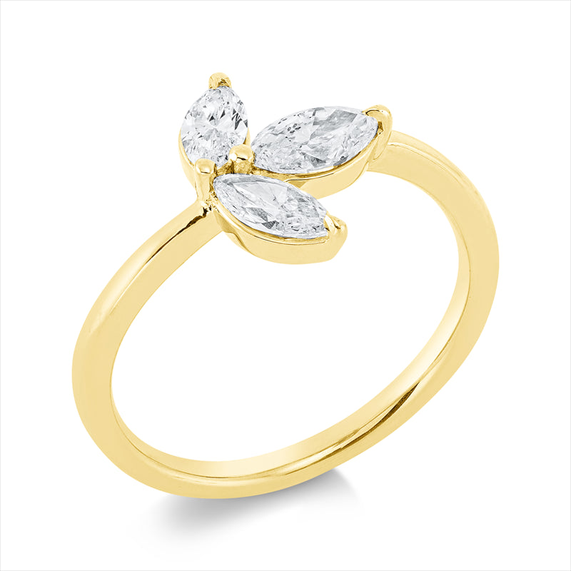 Ring    aus 750/-18 Karat Gelbgold mit 3 Diamanten 0