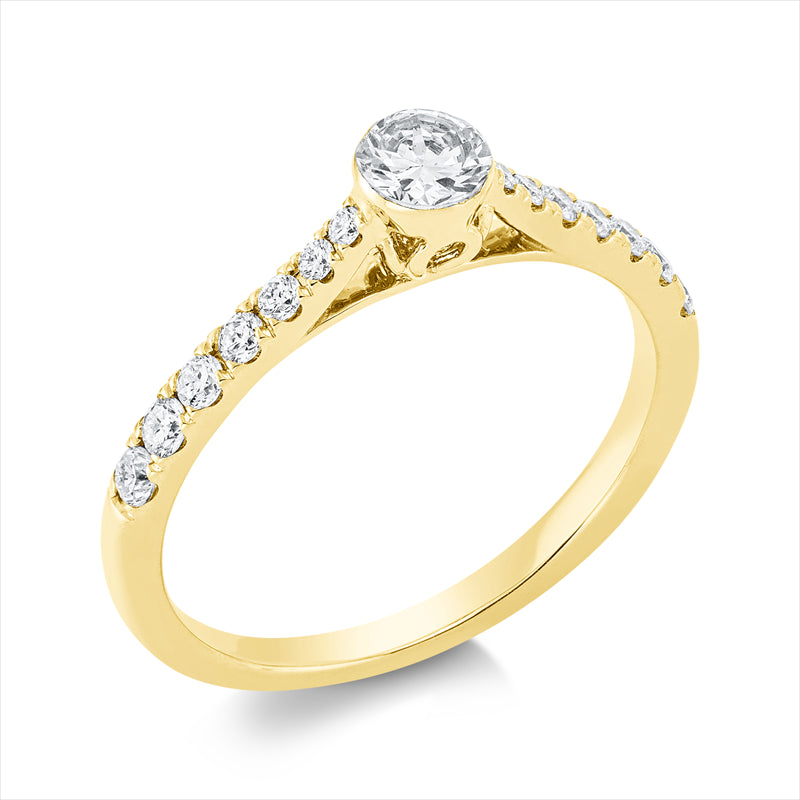 Ring    aus 750/-18 Karat Gelbgold mit 15 Diamanten 0