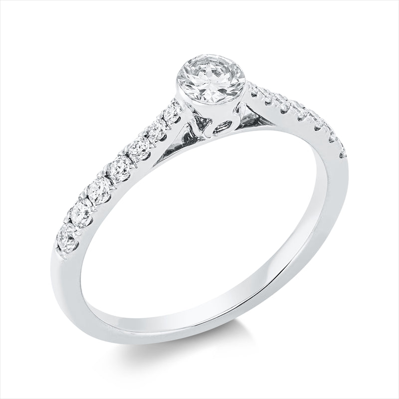 Ring    aus 750/-18 Karat Weißgold mit 15 Diamanten 0