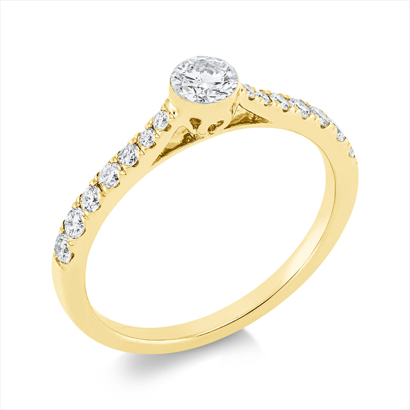 Ring    aus 750/-18 Karat Gelbgold mit 15 Diamanten 0