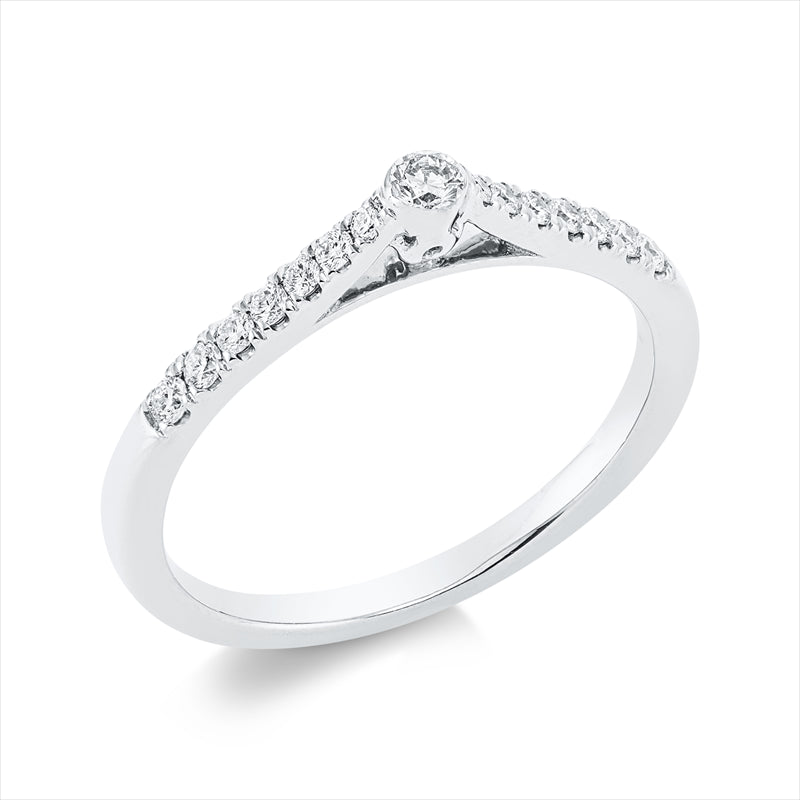 Ring    aus 750/-18 Karat Weißgold mit 15 Diamanten 0