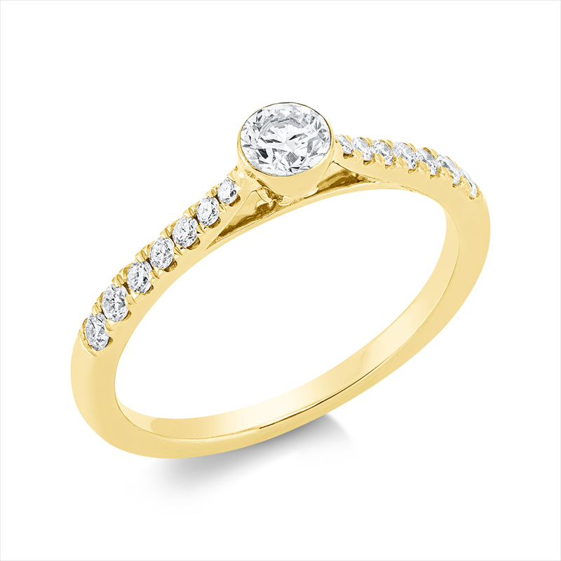 Ring    aus 750/-18 Karat Gelbgold mit 15 Diamanten 0