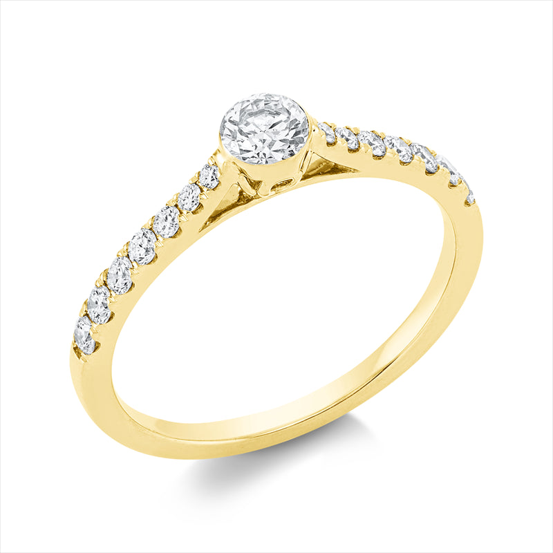Ring    aus 750/-18 Karat Gelbgold mit 15 Diamanten 0