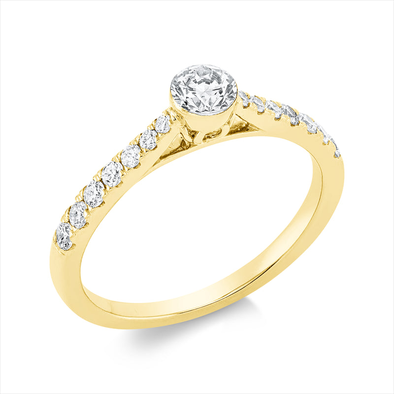 Ring    aus 750/-18 Karat Gelbgold mit 15 Diamanten 0