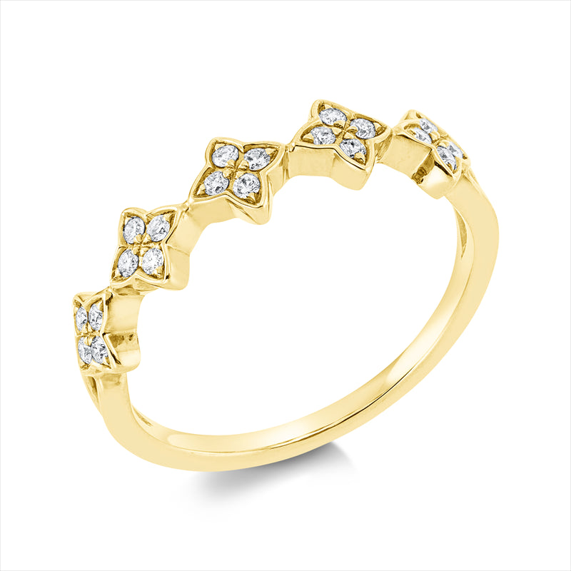 Ring    aus 585/-14 Karat Gelbgold mit 20 Diamanten 0