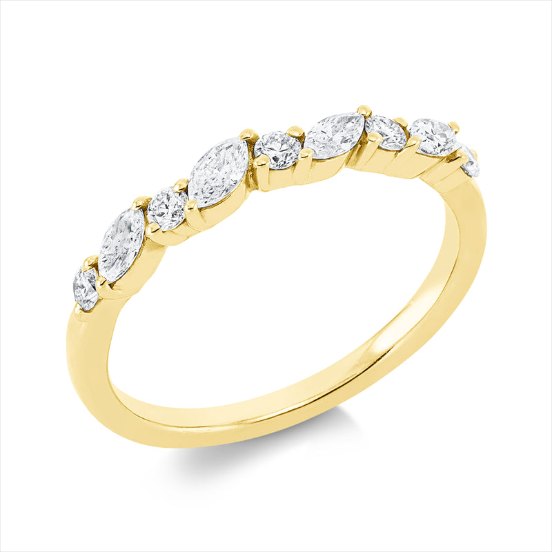 Ring    aus 585/-14 Karat Gelbgold mit 9 Diamanten 0