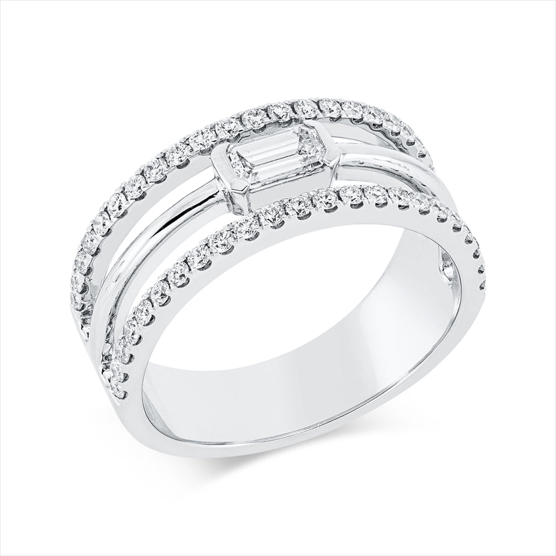 Ring    aus 750/-18 Karat Weißgold mit 47 Diamanten 0