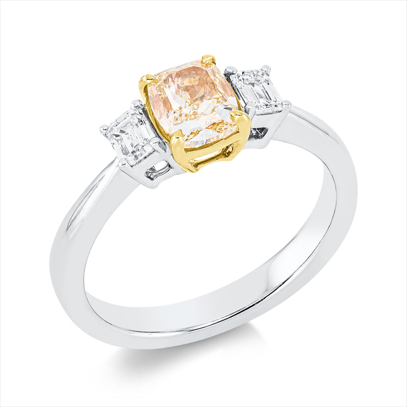 Ring    aus 950/-Platin Gelbgold Platin 950 mit 3 Diamanten 1