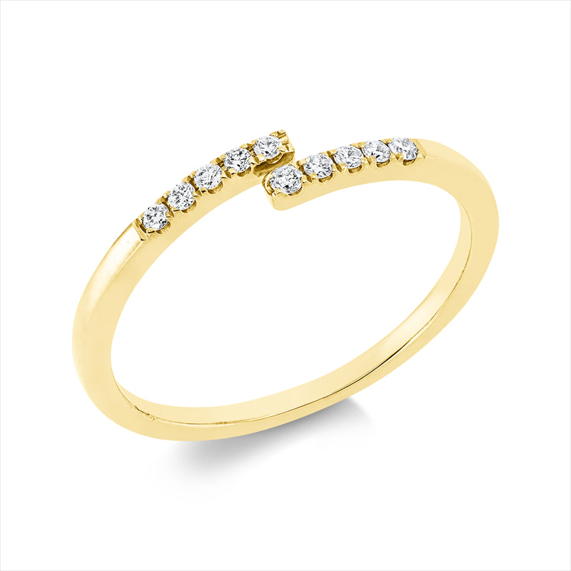 Ring    aus 750/-18 Karat Gelbgold mit 10 Diamanten 0