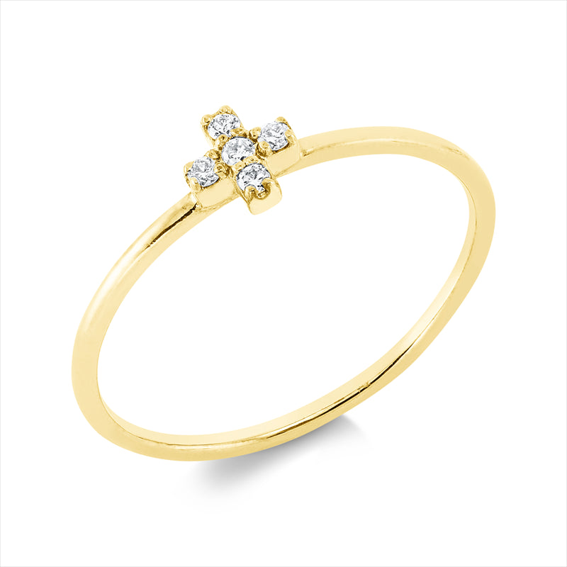 Ring    aus 750/-18 Karat Gelbgold mit 5 Diamanten 0