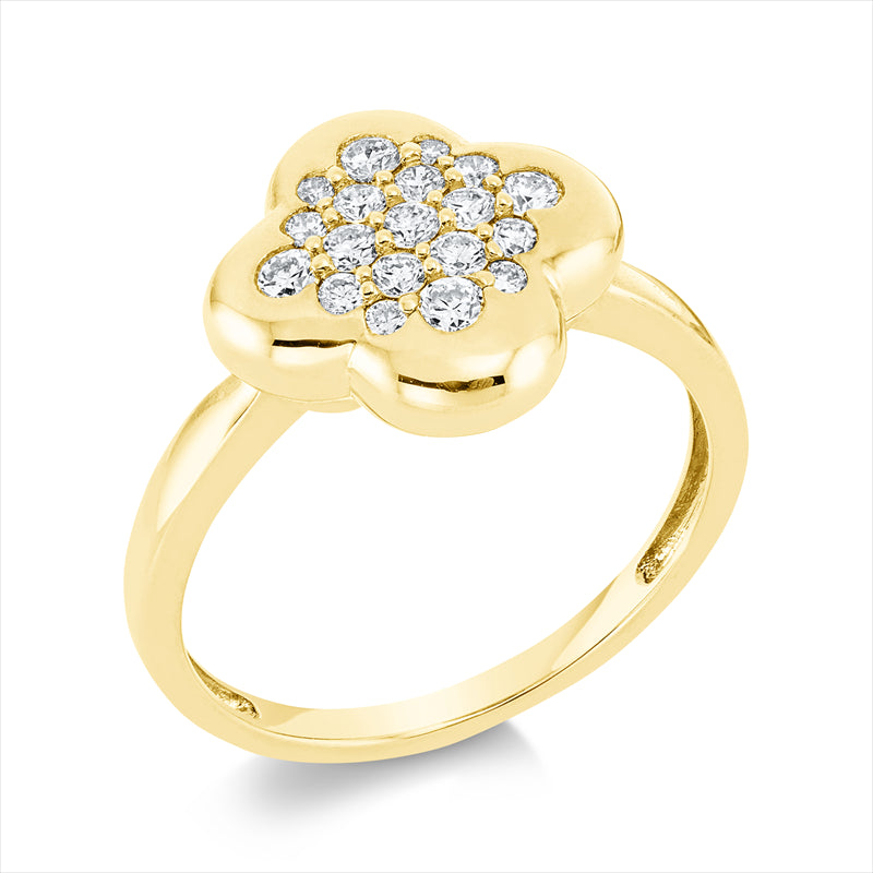 Ring    aus 750/-18 Karat Gelbgold mit 19 Diamanten 0