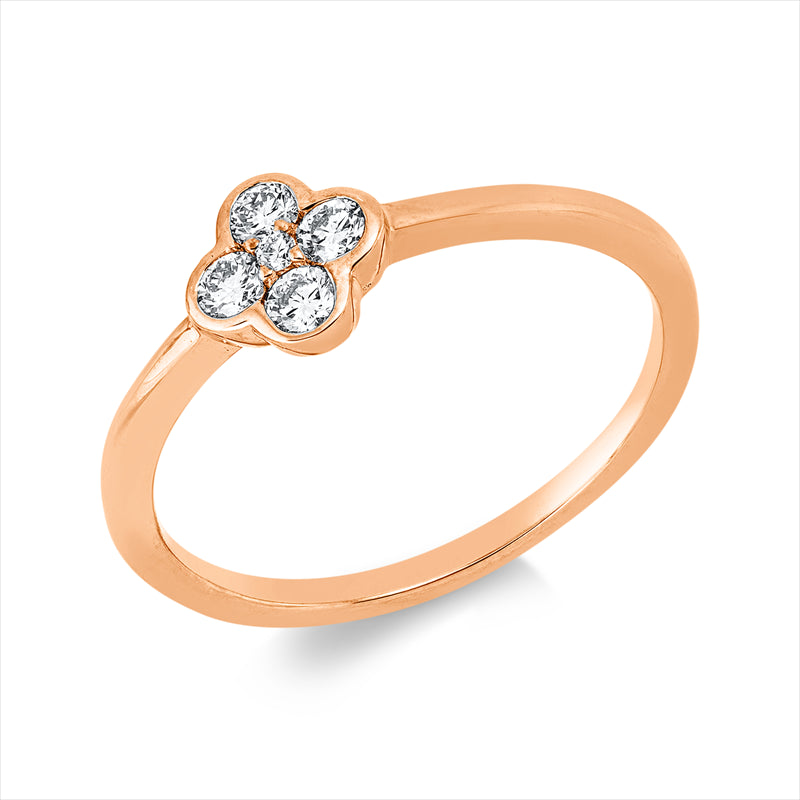 Ring    aus 750/-18 Karat Rotgold mit 5 Diamanten 0