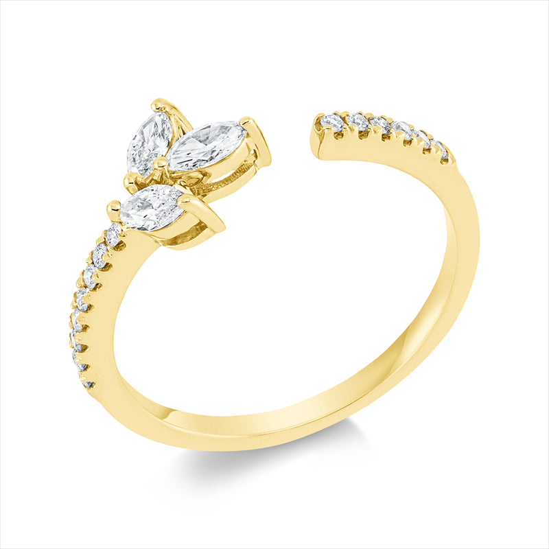 Ring    aus 750/-18 Karat Gelbgold mit 17 Diamanten 0